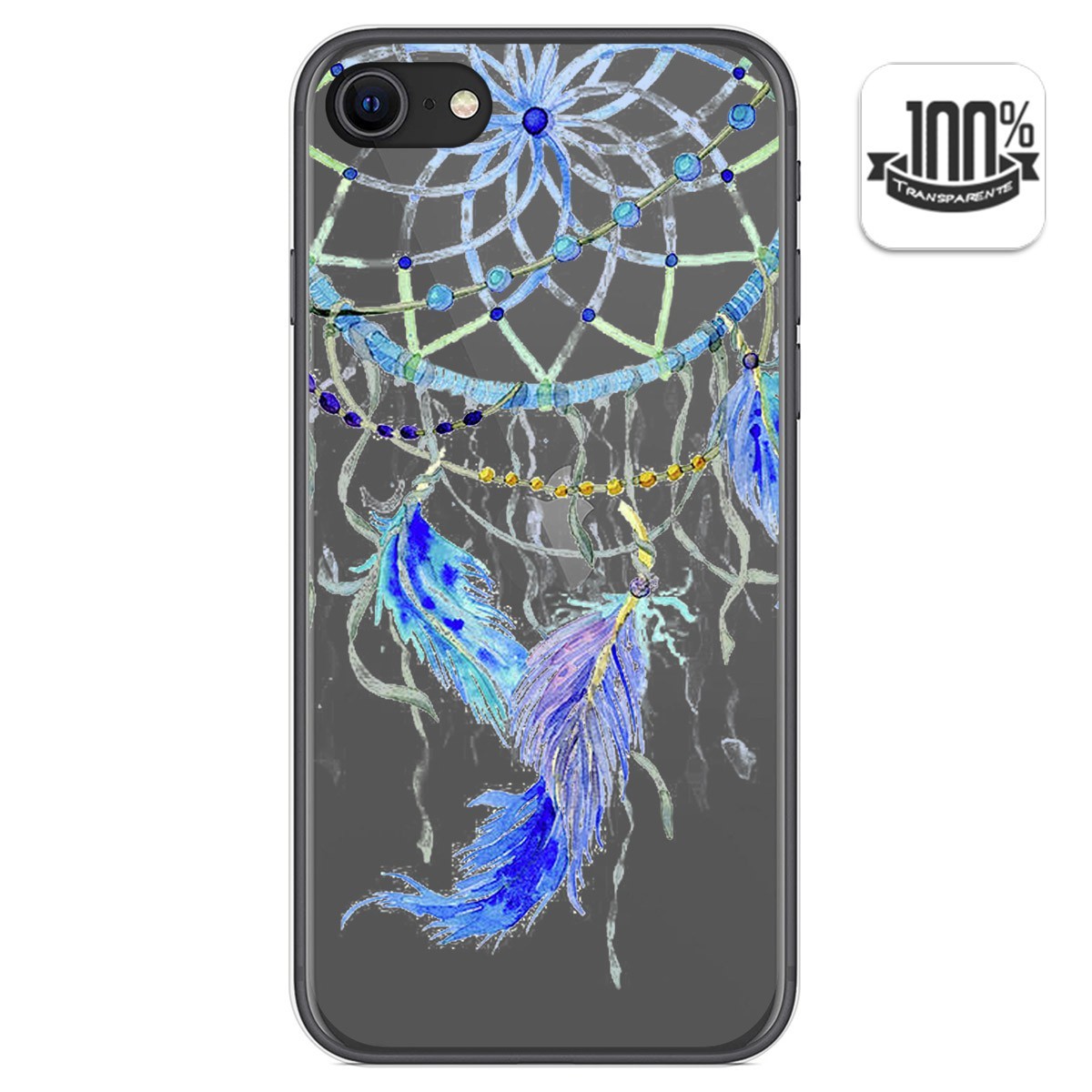 Funda Gel Transparente para Iphone SE 2020 diseño Plumas Dibujos