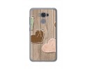 Funda Gel Tpu para Asus Zenfone 3 Max 5.5" Zc553Kl Diseño Corazones Madera Dibujos