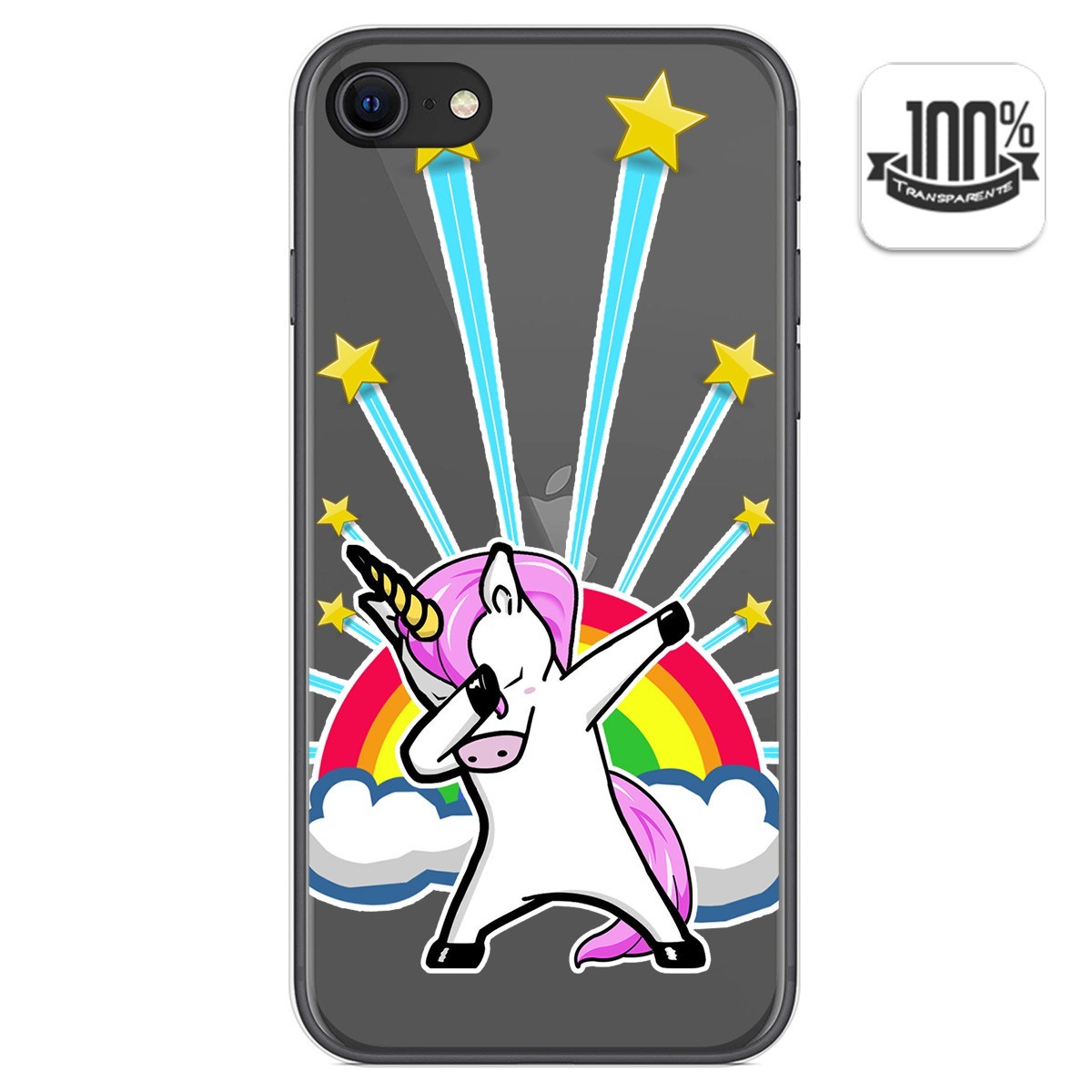 Funda Gel Transparente para Iphone SE 2020 diseño Unicornio Dibujos