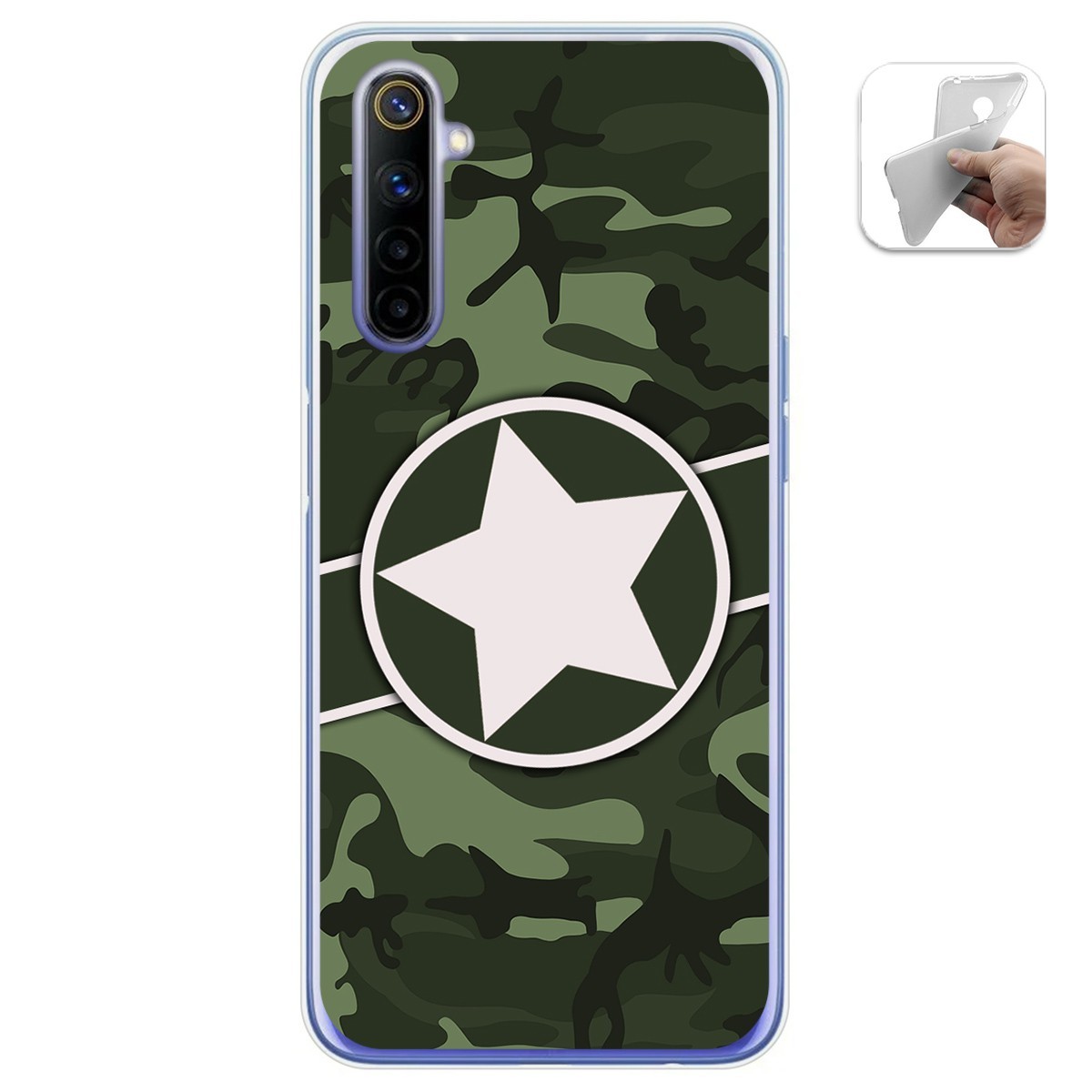 Funda Gel Tpu para Realme 6 diseño Camuflaje 01 Dibujos