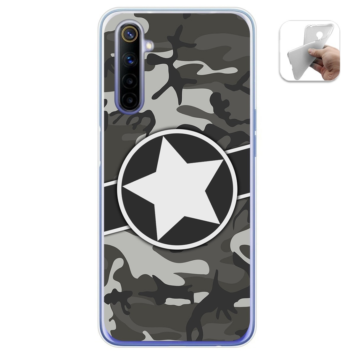 Funda Gel Tpu para Realme 6 diseño Camuflaje 02 Dibujos