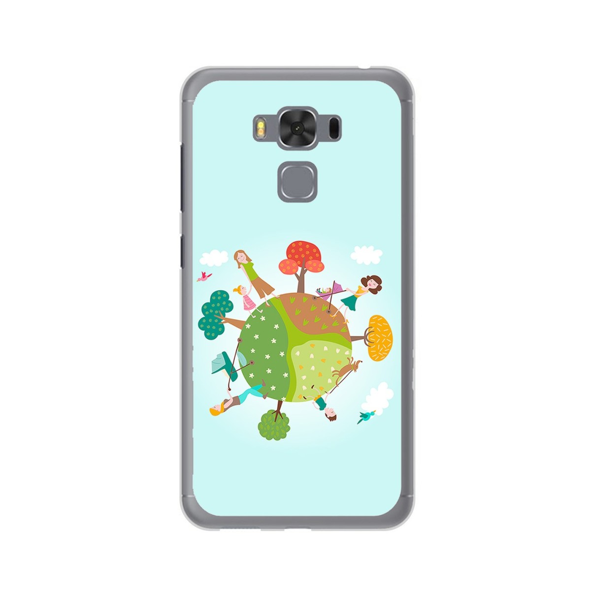 Funda Gel Tpu para Asus Zenfone 3 Max 5.5" Zc553Kl Diseño Familia Dibujos