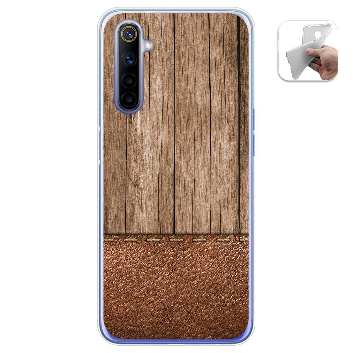 Funda Gel Tpu para Realme 6 diseño Madera 09 Dibujos