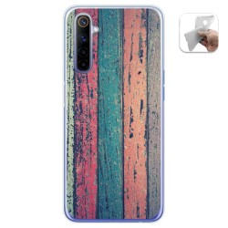 Funda Gel Tpu para Realme 6 diseño Madera 10 Dibujos