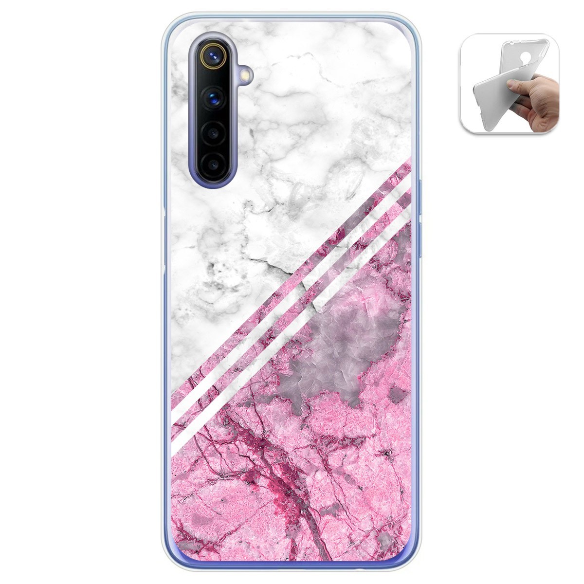 Funda Gel Tpu para Realme 6 diseño Mármol 03 Dibujos