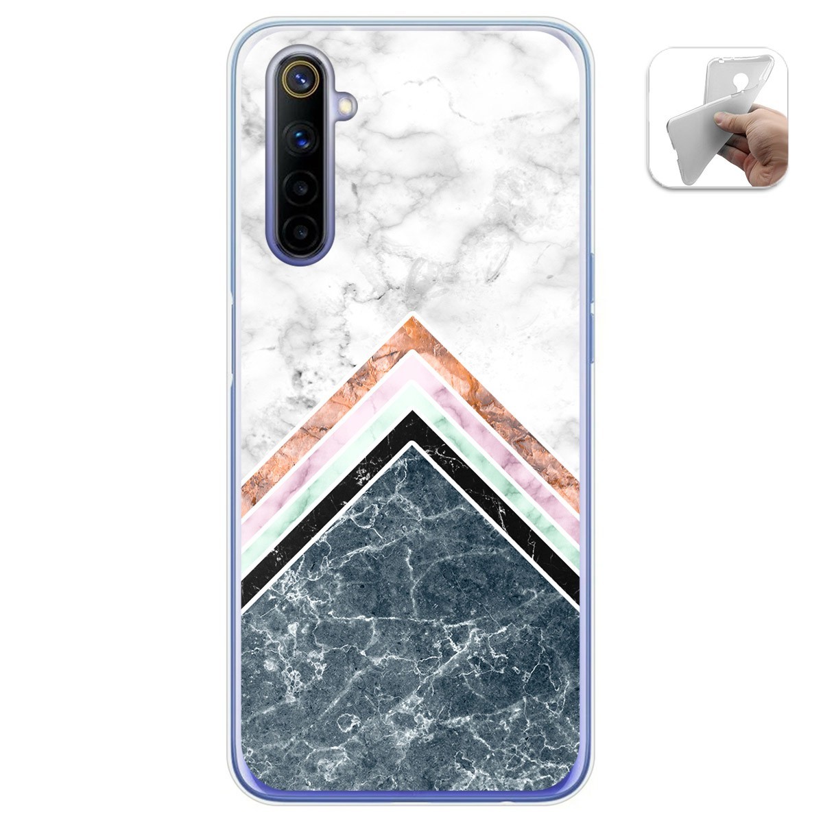 Funda Gel Tpu para Realme 6 diseño Mármol 05 Dibujos