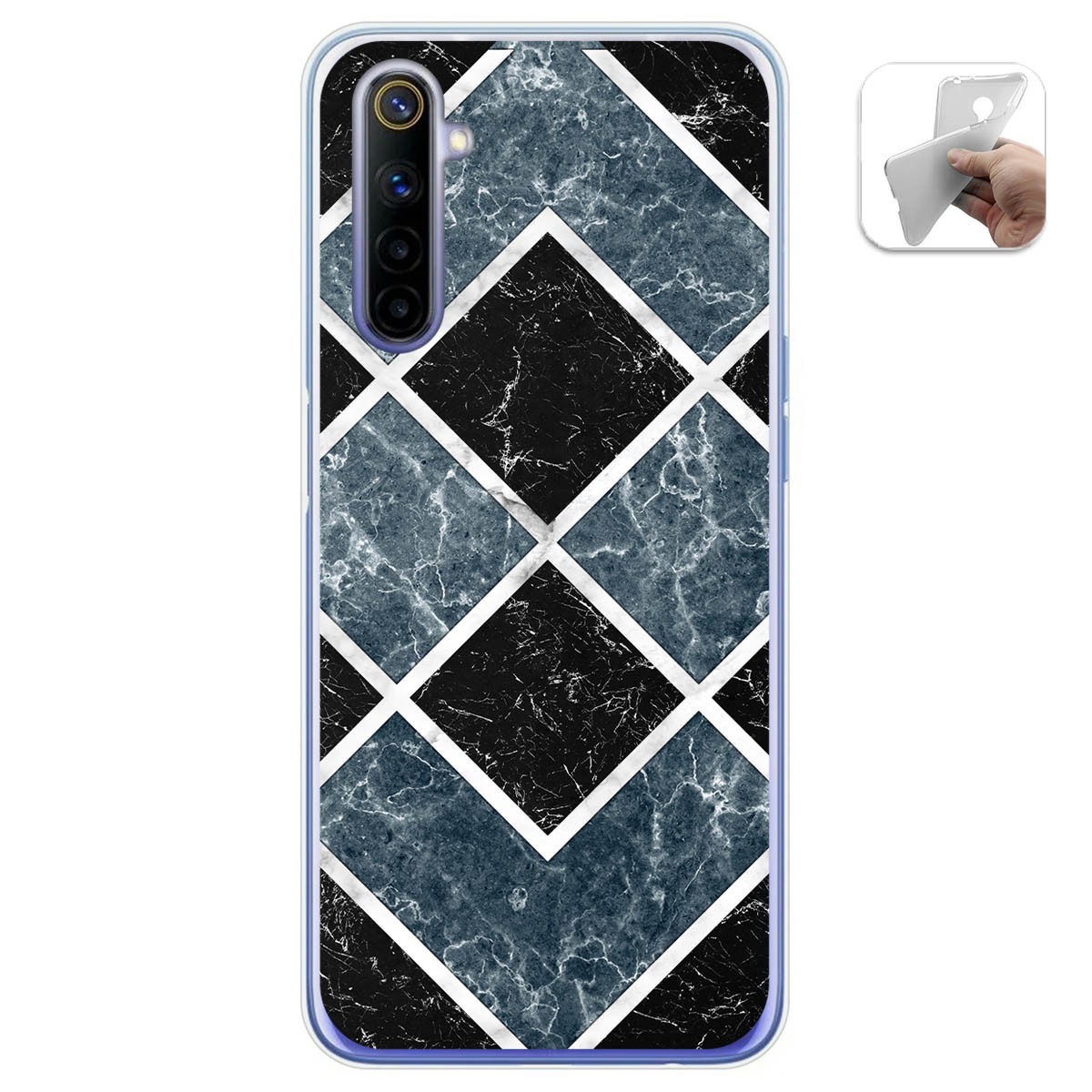 Funda Gel Tpu para Realme 6 diseño Mármol 06 Dibujos
