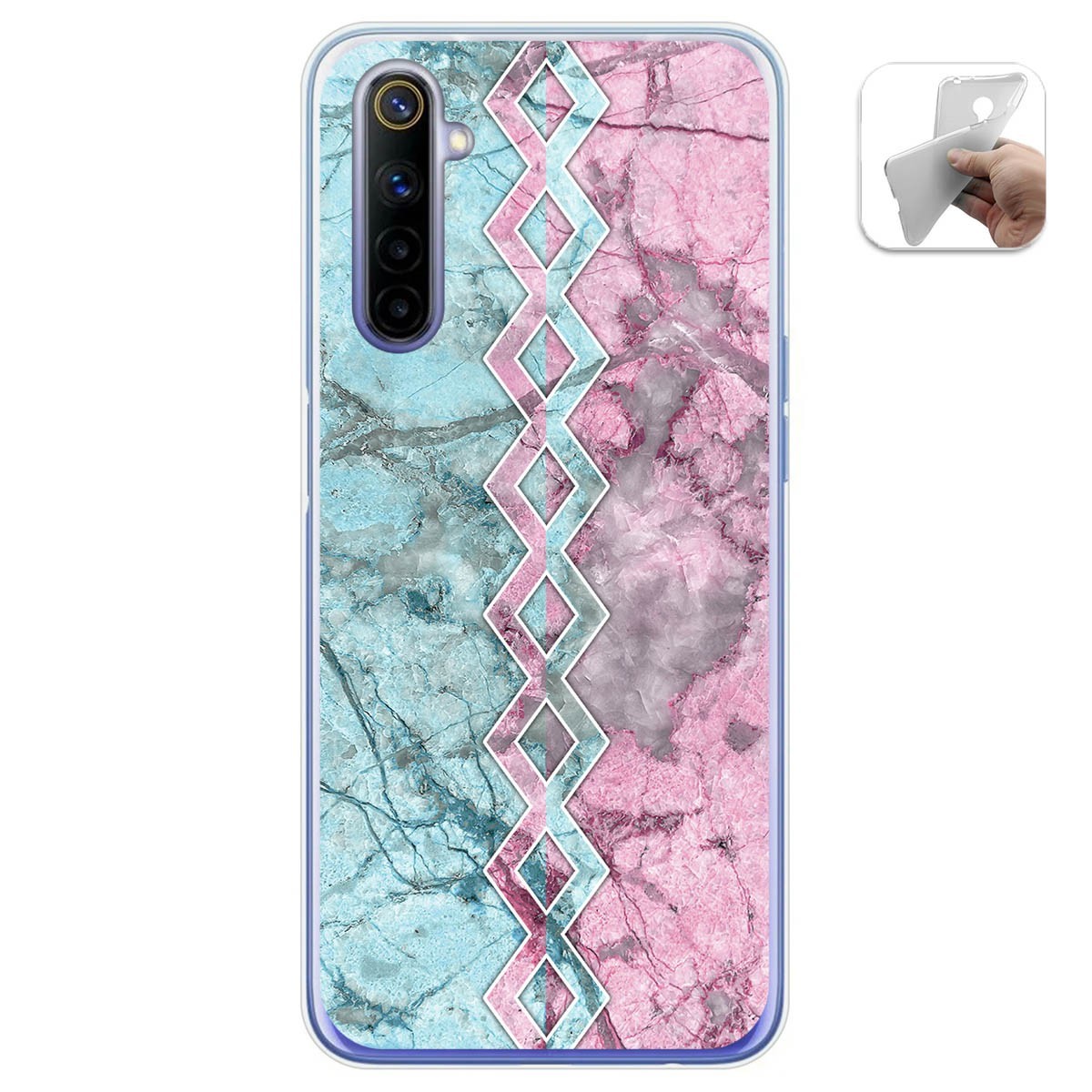 Funda Gel Tpu para Realme 6 diseño Mármol 08 Dibujos