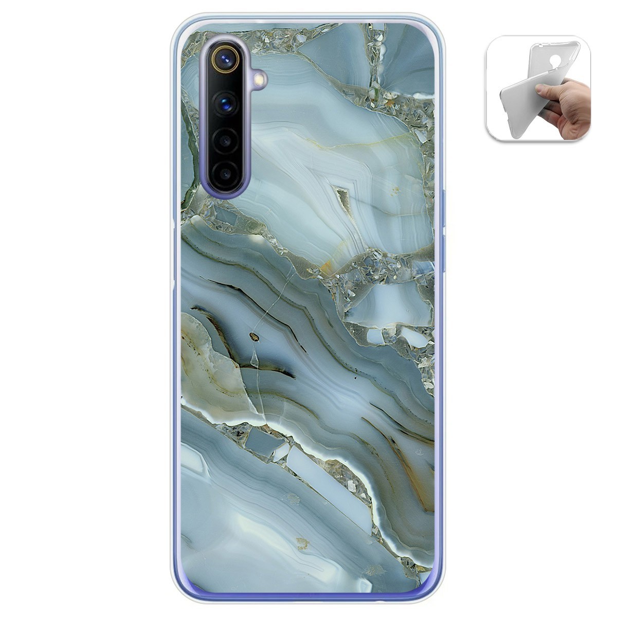 Funda Gel Tpu para Realme 6 diseño Mármol 09 Dibujos