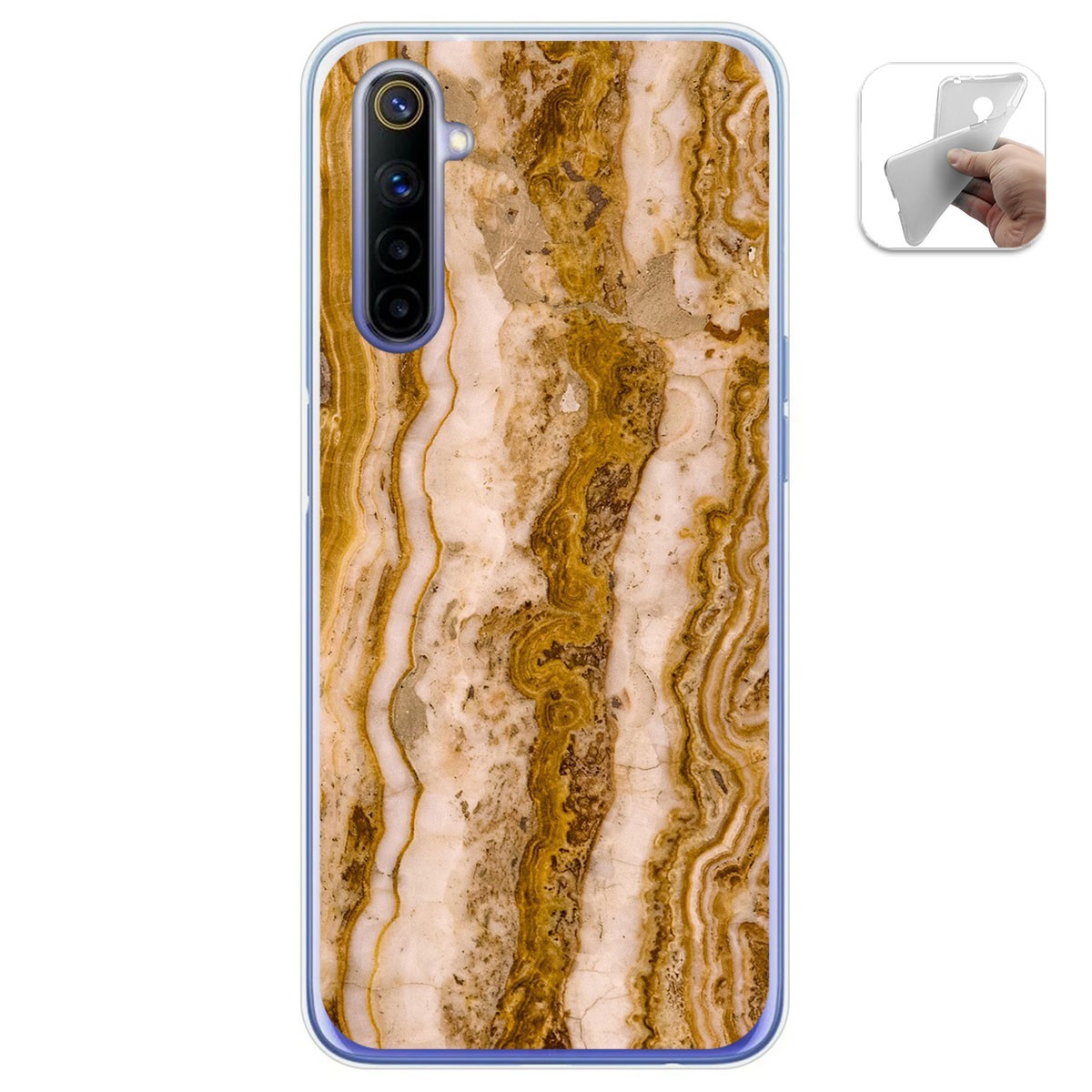 Funda Gel Tpu para Realme 6 diseño Mármol 10 Dibujos