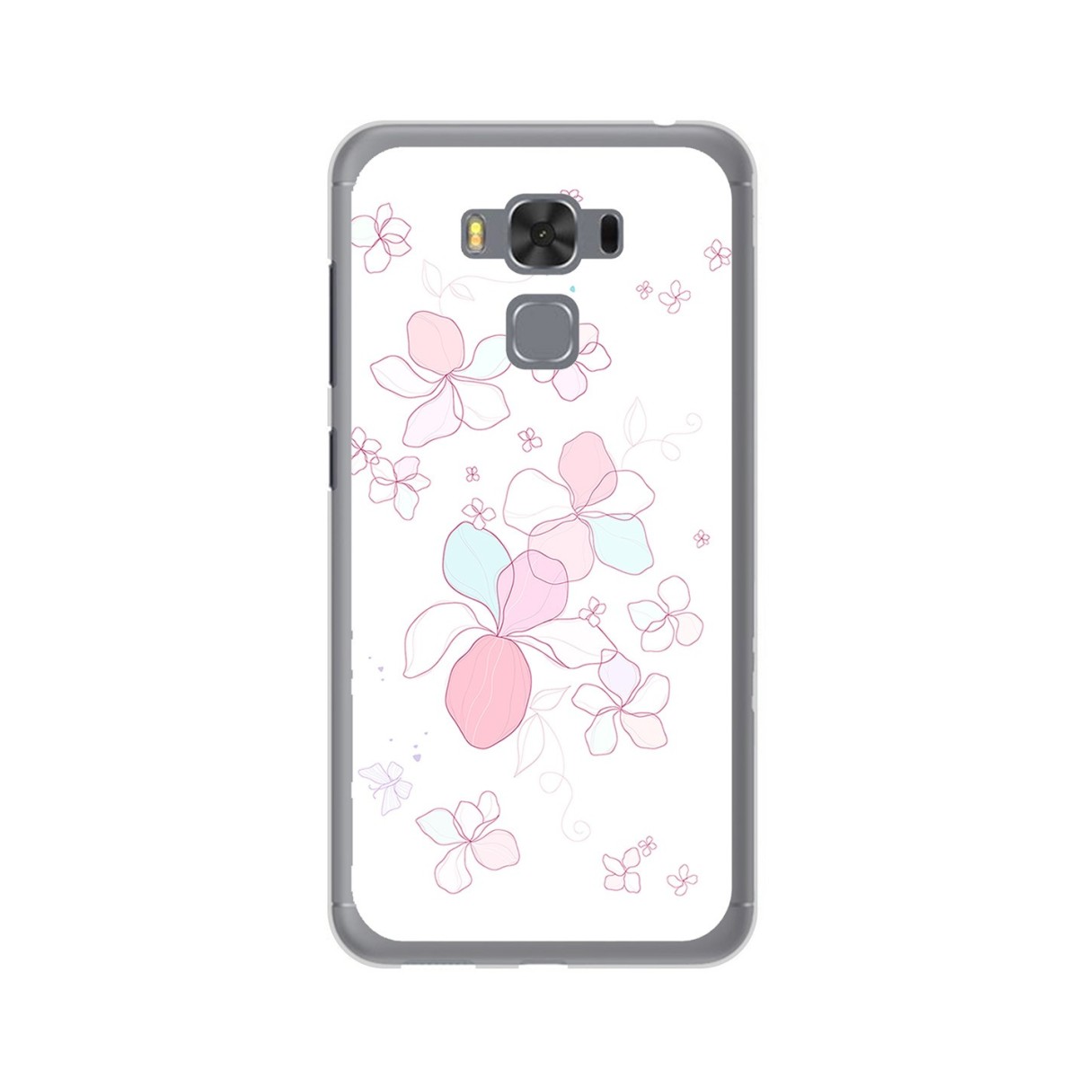 Funda Gel Tpu para Asus Zenfone 3 Max 5.5" Zc553Kl Diseño Flores Minimal Dibujos