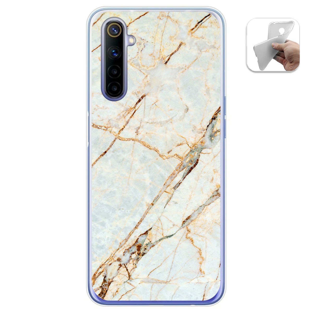 Funda Gel Tpu para Realme 6 diseño Mármol 13 Dibujos