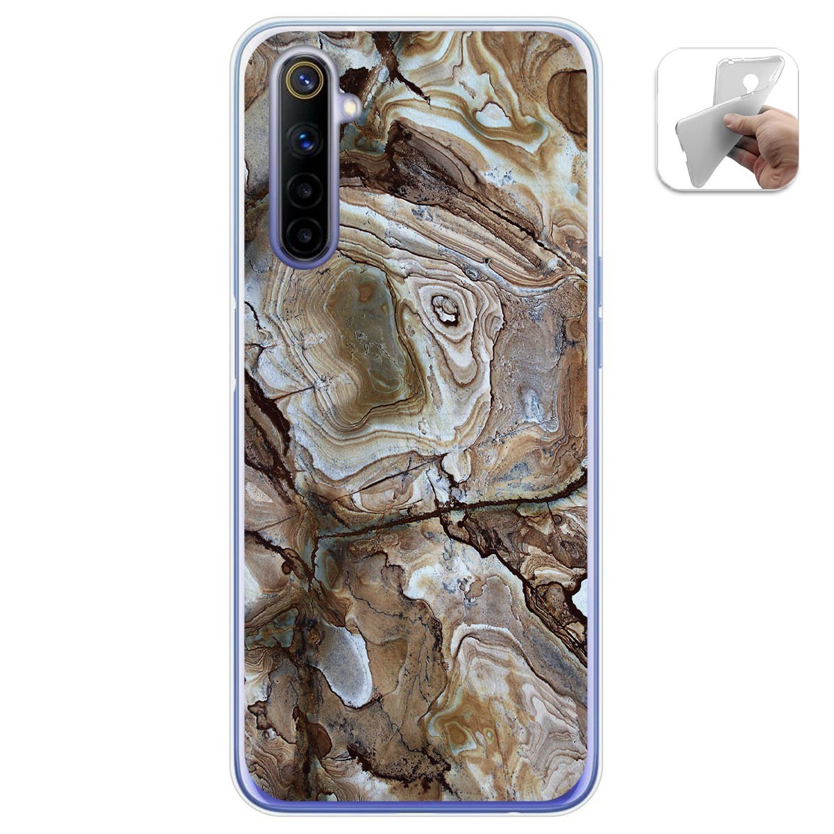 Funda Gel Tpu para Realme 6 diseño Mármol 14 Dibujos