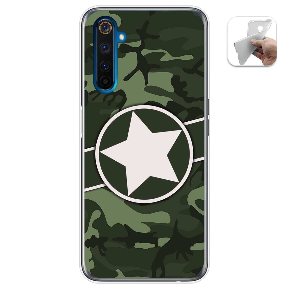 Funda Gel Tpu para Realme 6 Pro diseño Camuflaje 01 Dibujos