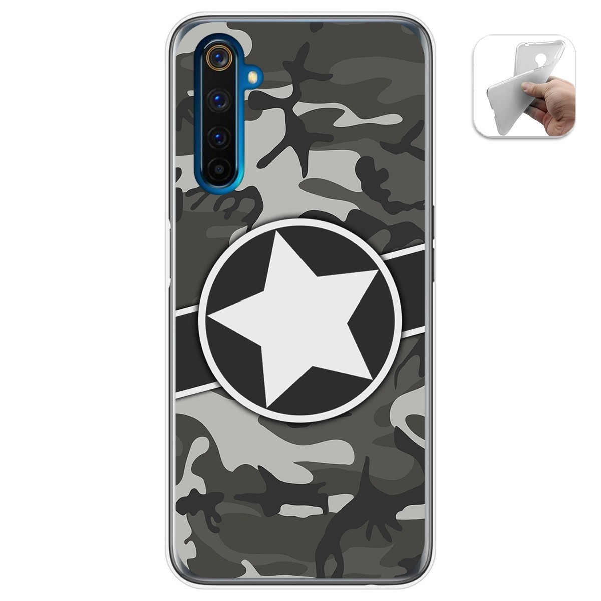 Funda Gel Tpu para Realme 6 Pro diseño Camuflaje 02 Dibujos