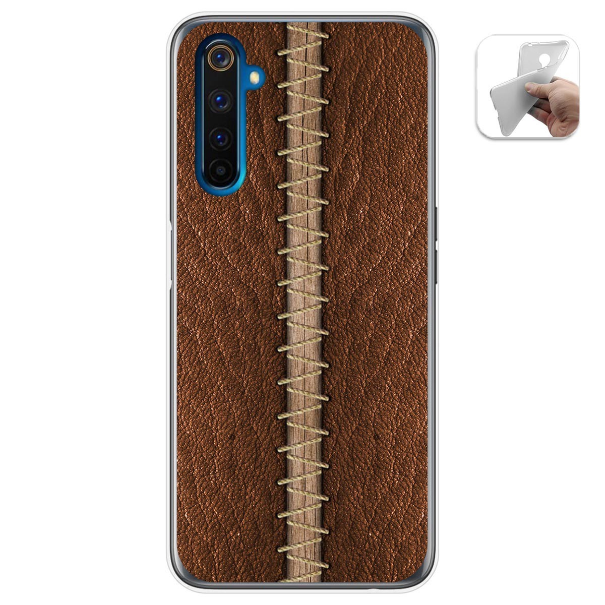 Funda Gel Tpu para Realme 6 Pro diseño Cuero 01 Dibujos