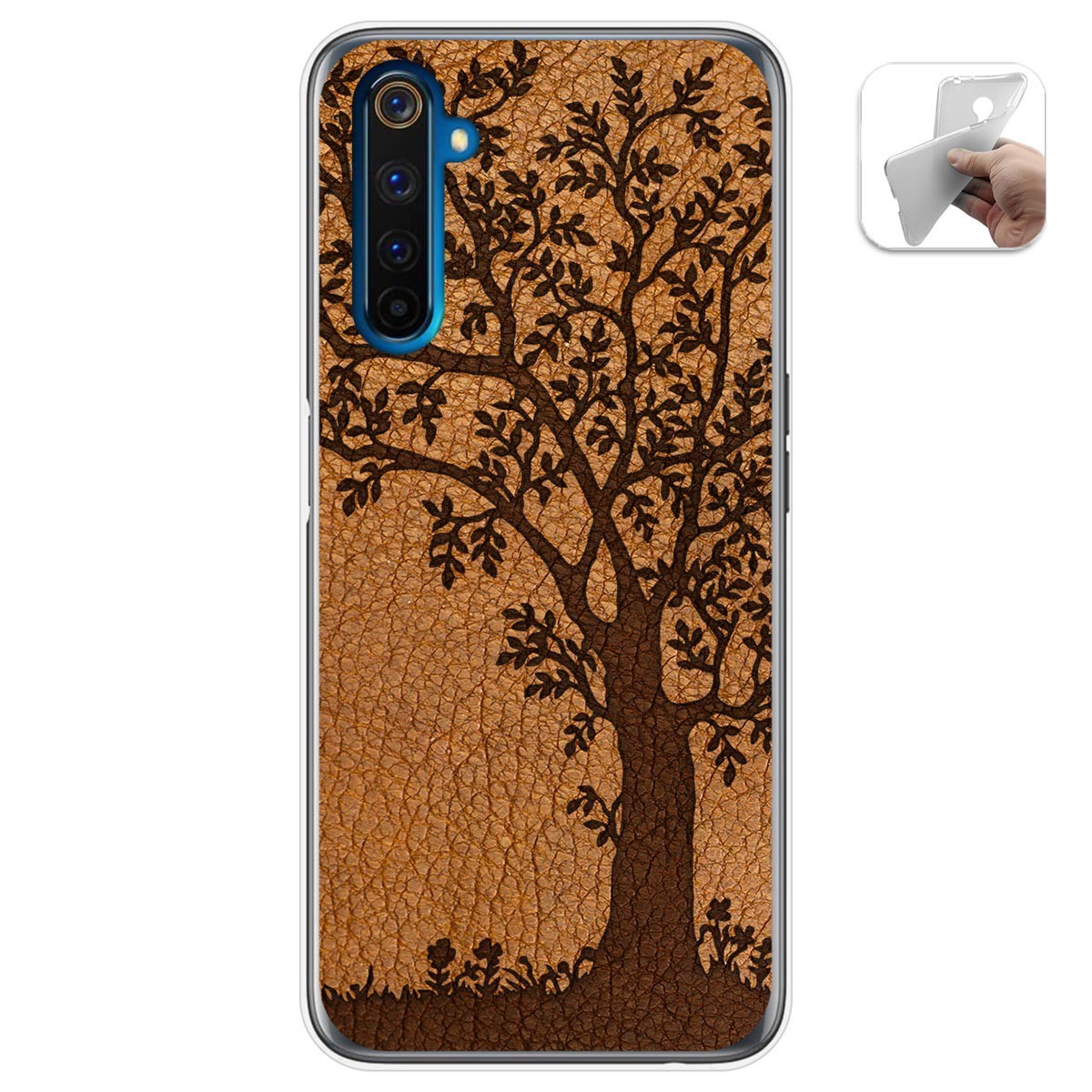 Funda Gel Tpu para Realme 6 Pro diseño Cuero 03 Dibujos