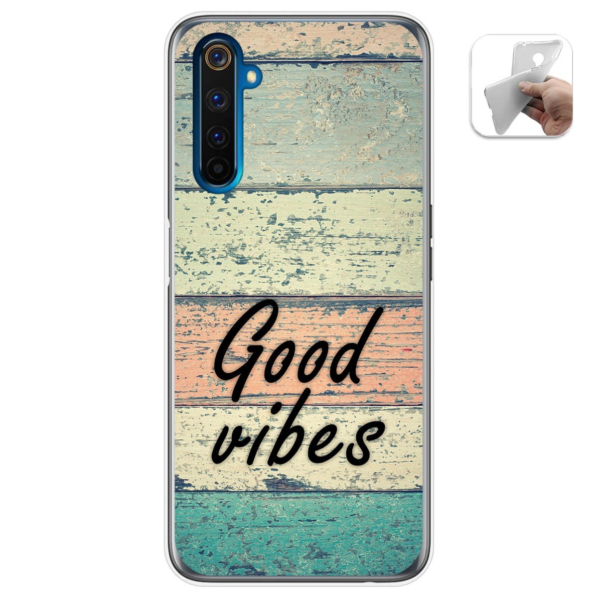 Funda Gel Tpu para Realme 6 Pro diseño Madera 01 Dibujos
