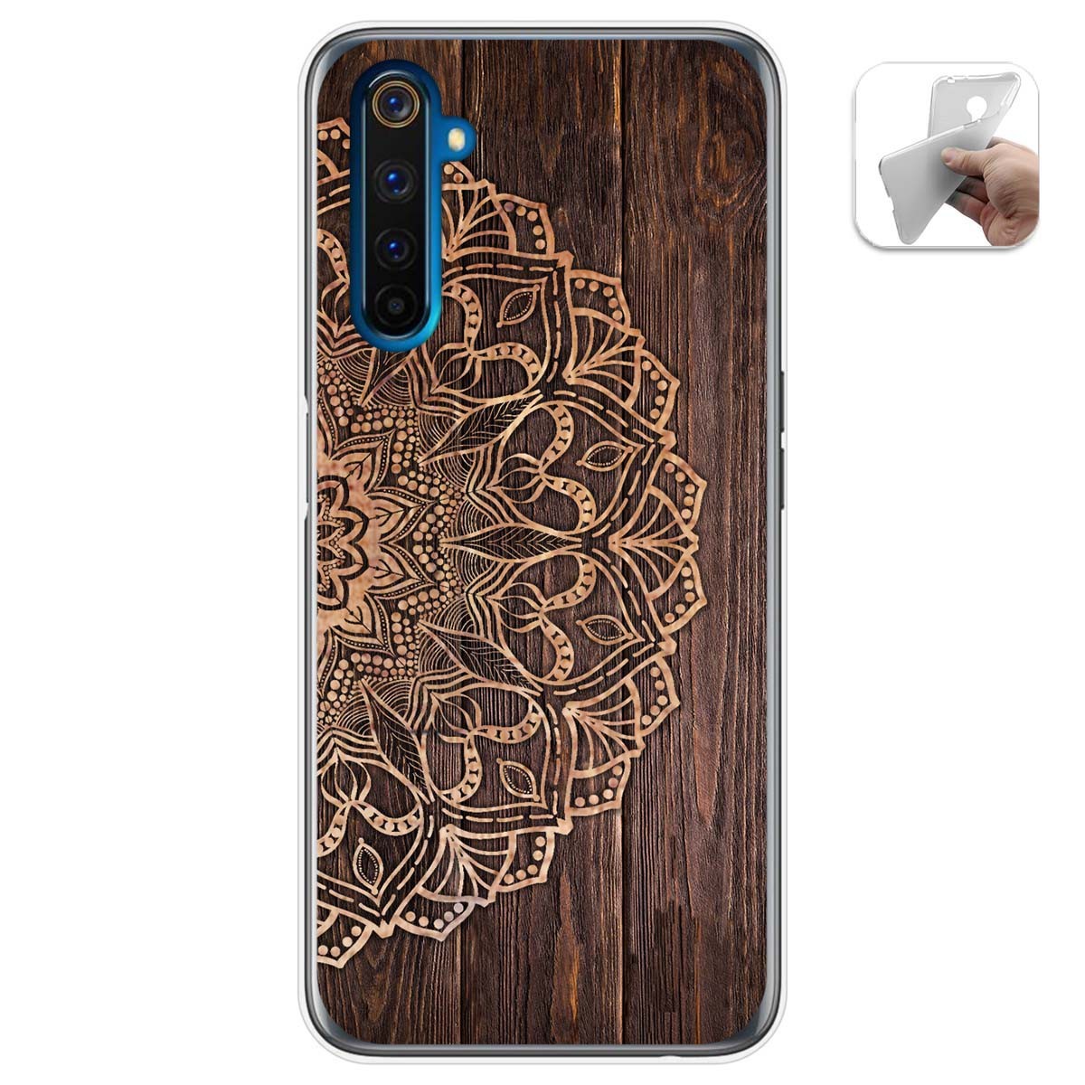 Funda Gel Tpu para Realme 6 Pro diseño Madera 06 Dibujos