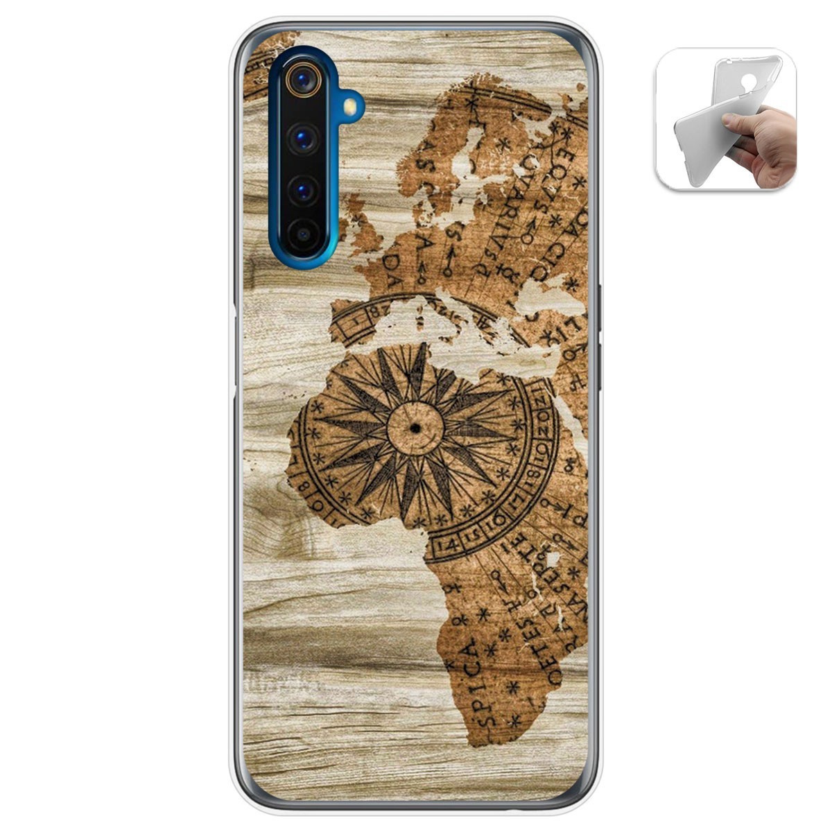 Funda Gel Tpu para Realme 6 Pro diseño Madera 07 Dibujos