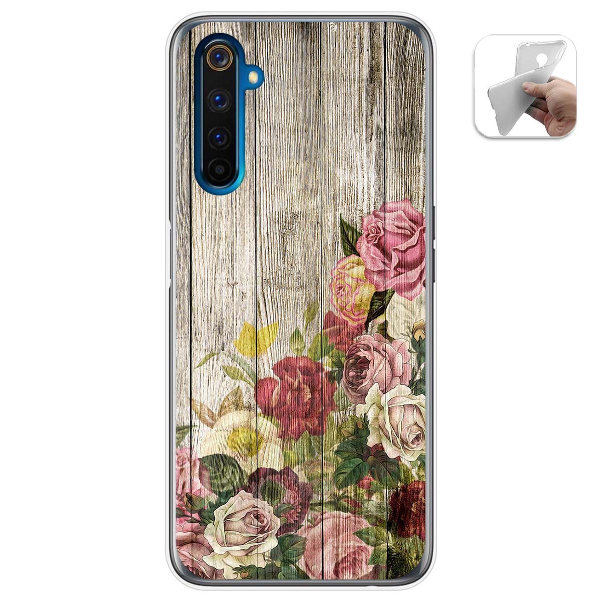 Funda Gel Tpu para Realme 6 Pro diseño Madera 08 Dibujos