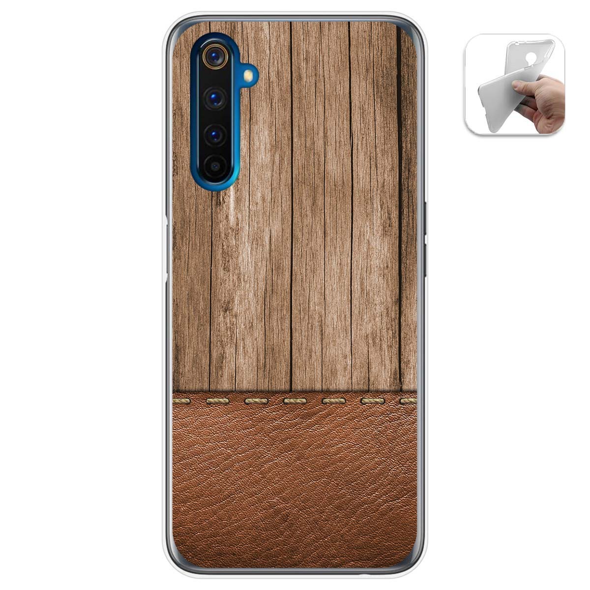 Funda Gel Tpu para Realme 6 Pro diseño Madera 09 Dibujos