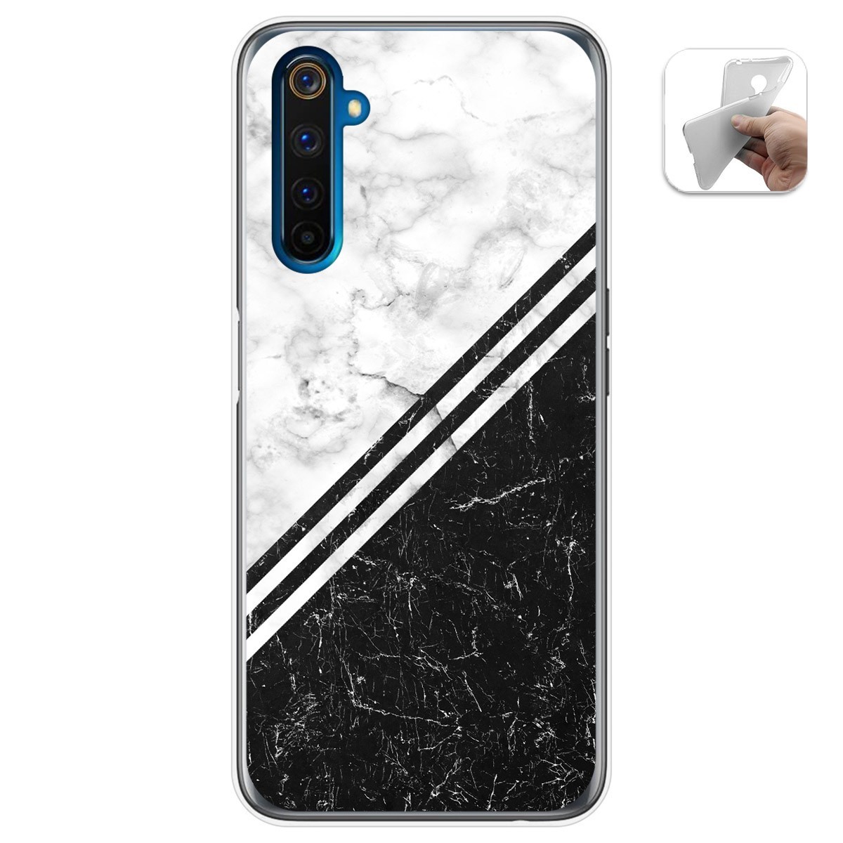 Funda Gel Tpu para Realme 6 Pro diseño Mármol 01 Dibujos