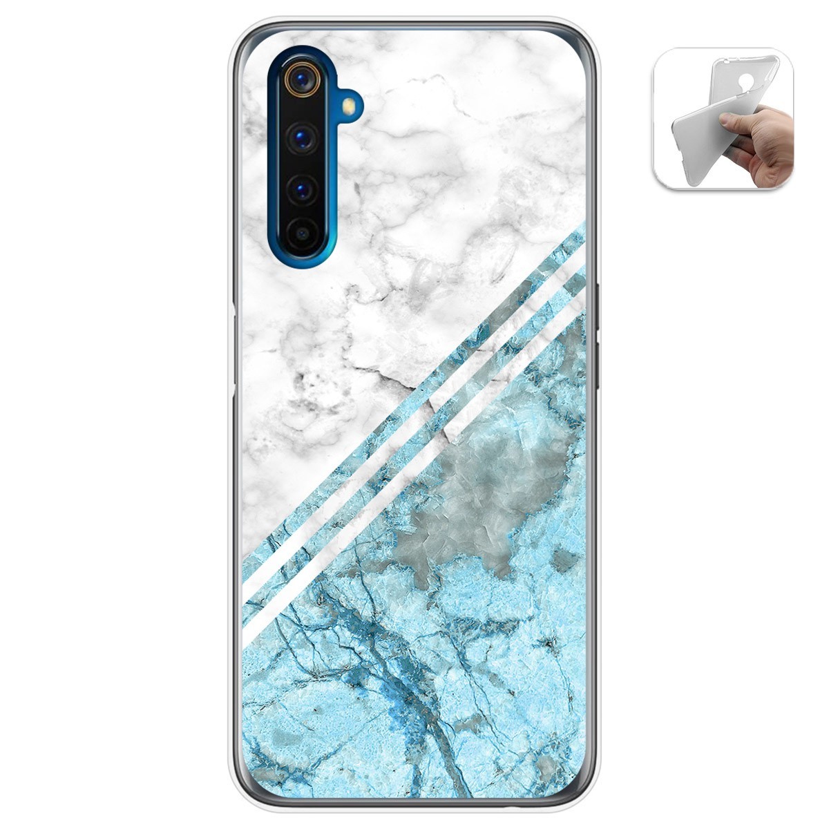 Funda Gel Tpu para Realme 6 Pro diseño Mármol 02 Dibujos