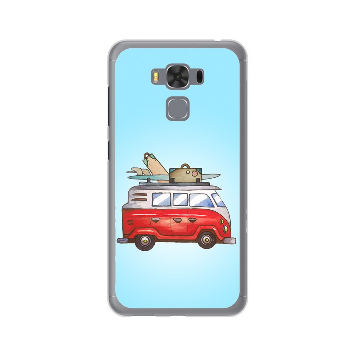 Funda Gel Tpu para Asus Zenfone 3 Max 5.5" Zc553Kl Diseño Furgoneta Dibujos