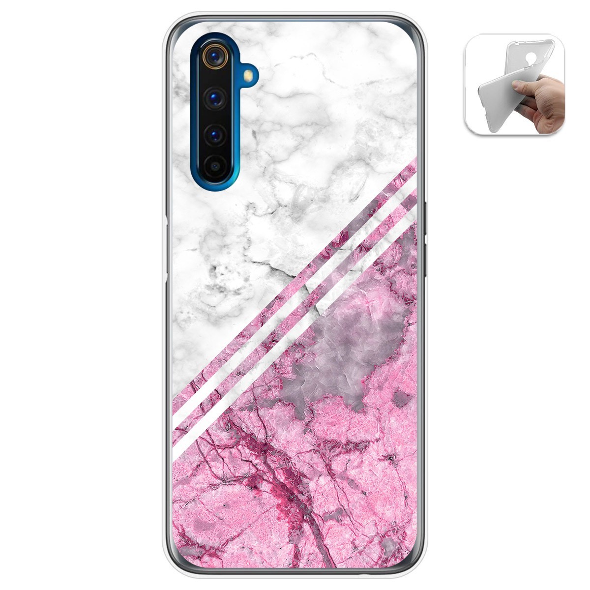 Funda Gel Tpu para Realme 6 Pro diseño Mármol 03 Dibujos