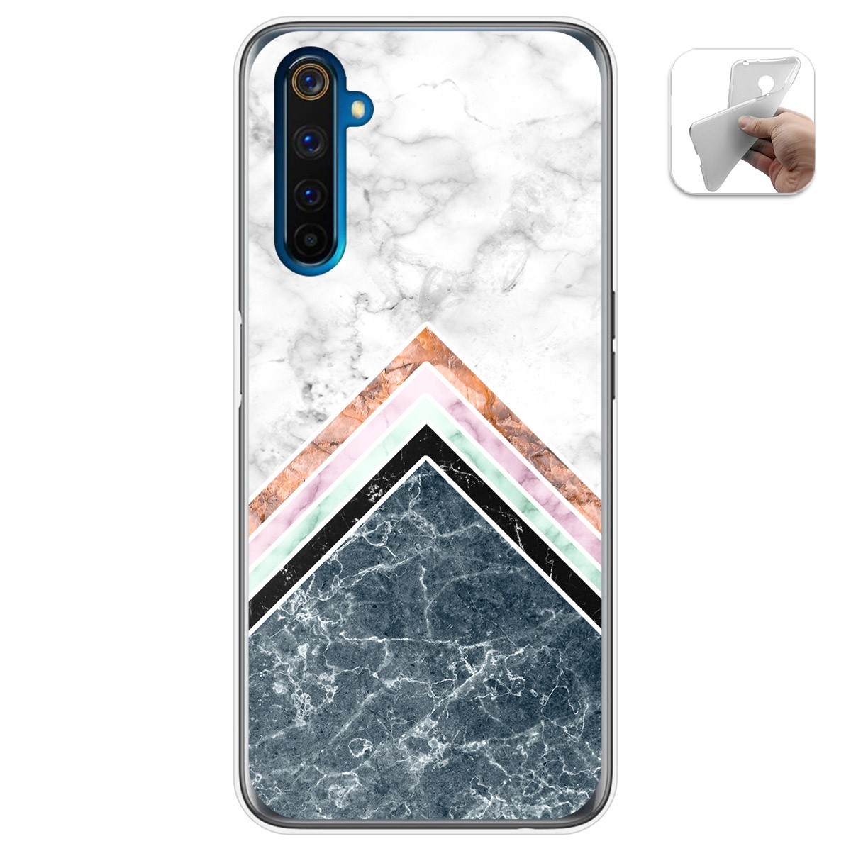 Funda Gel Tpu para Realme 6 Pro diseño Mármol 05 Dibujos