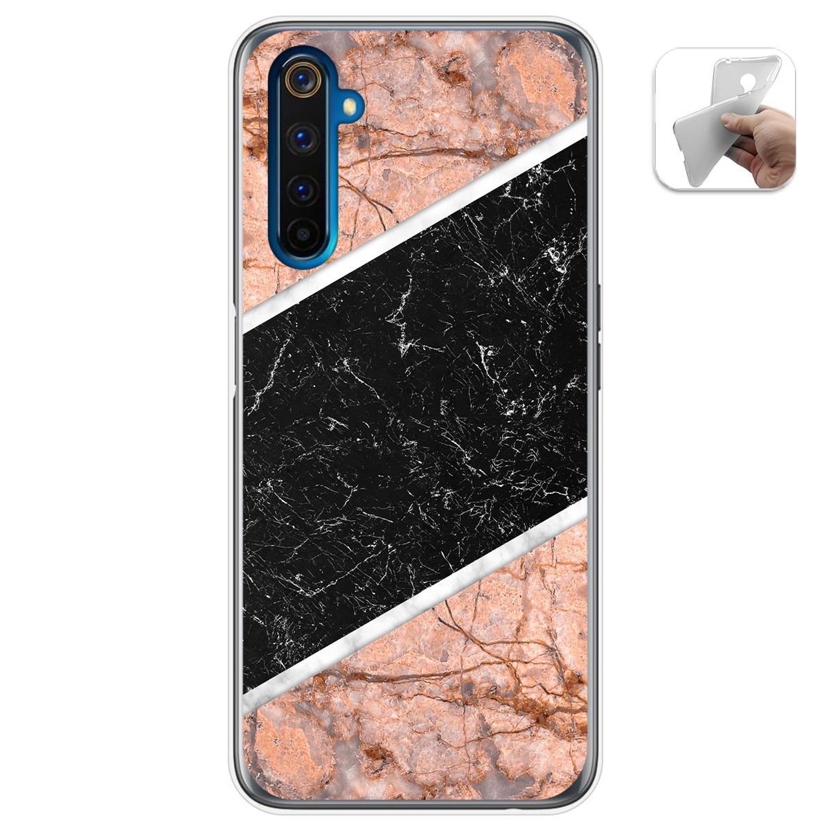 Funda Gel Tpu para Realme 6 Pro diseño Mármol 07 Dibujos