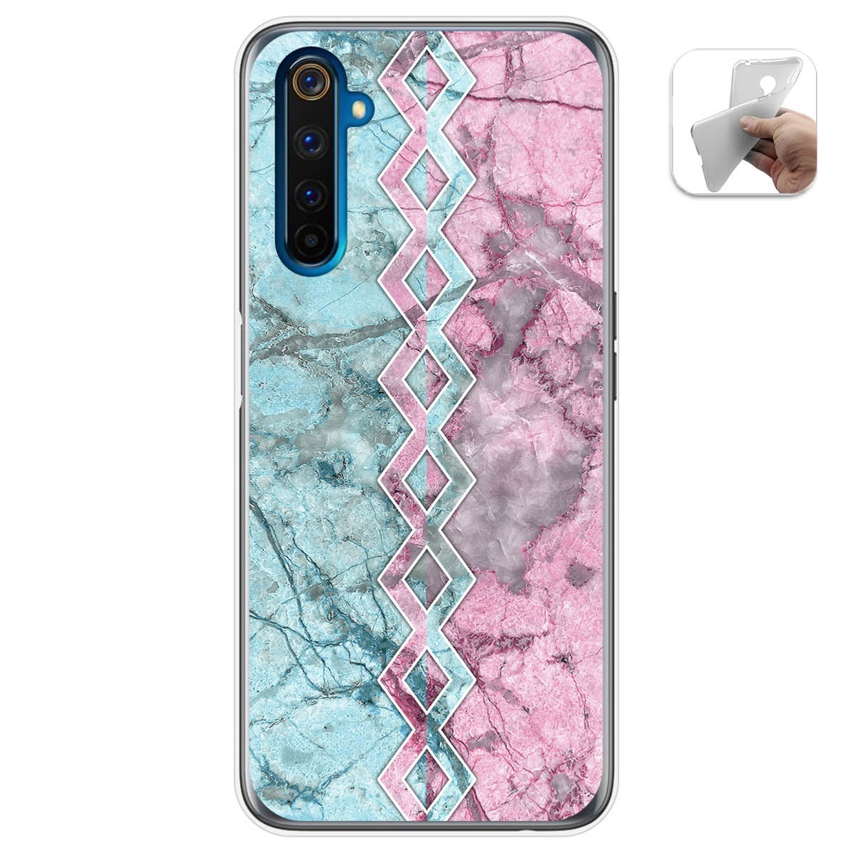 Funda Gel Tpu para Realme 6 Pro diseño Mármol 08 Dibujos
