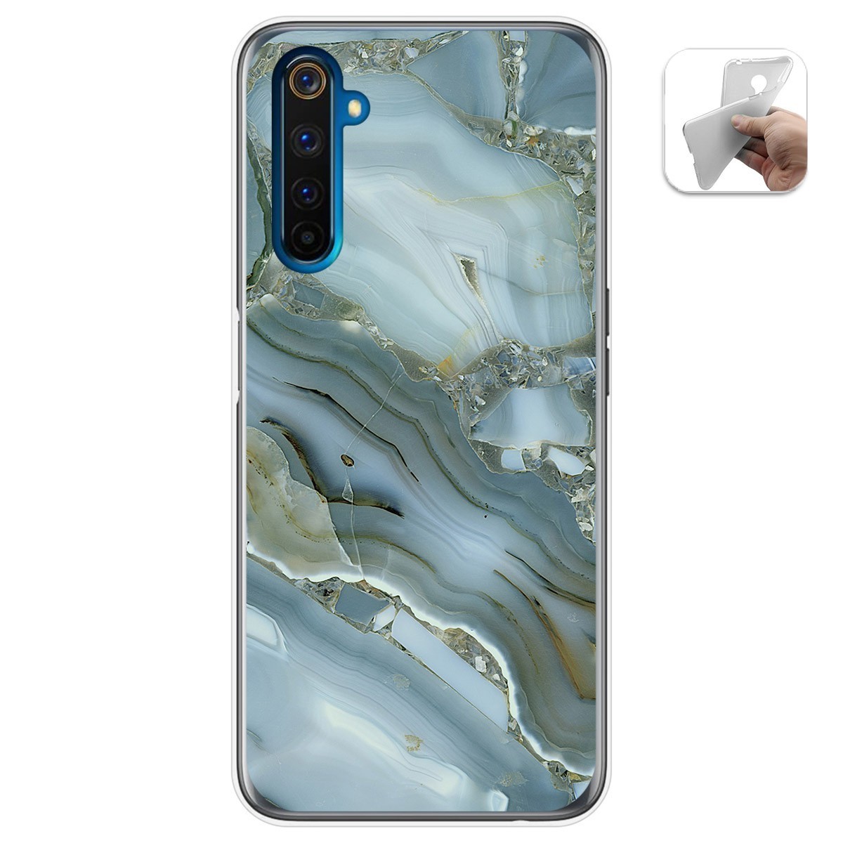 Funda Gel Tpu para Realme 6 Pro diseño Mármol 09 Dibujos
