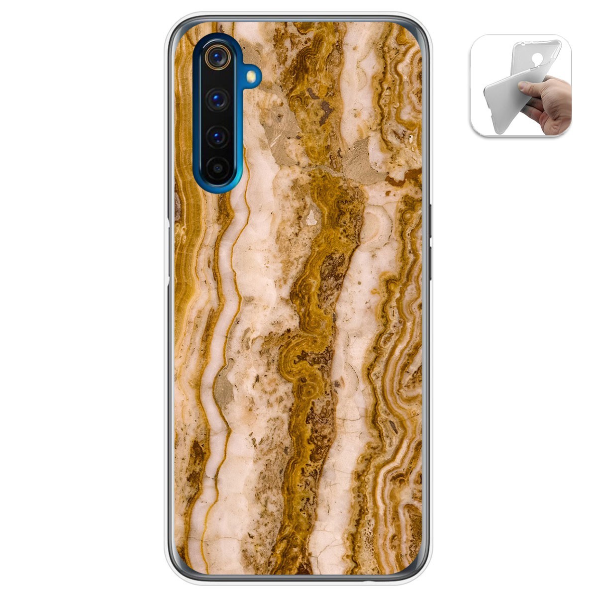 Funda Gel Tpu para Realme 6 Pro diseño Mármol 10 Dibujos