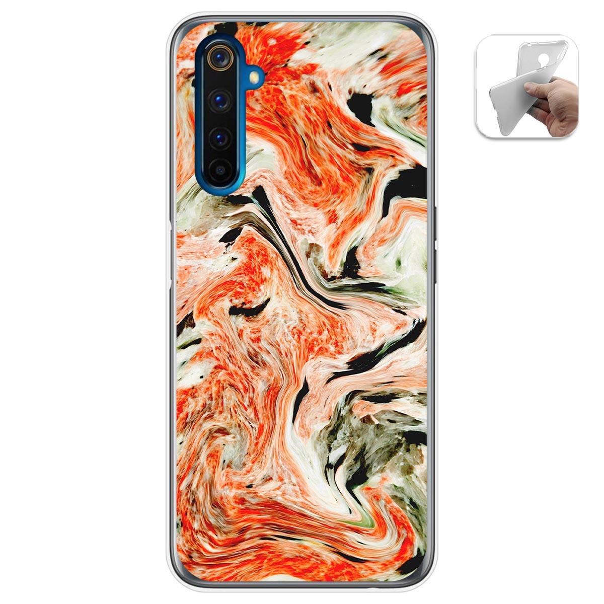 Funda Gel Tpu para Realme 6 Pro diseño Mármol 12 Dibujos