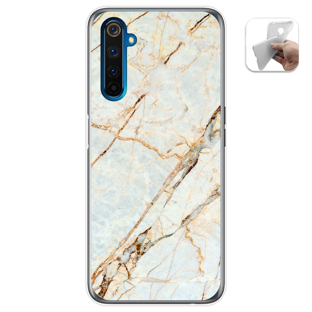 Funda Gel Tpu para Realme 6 Pro diseño Mármol 13 Dibujos