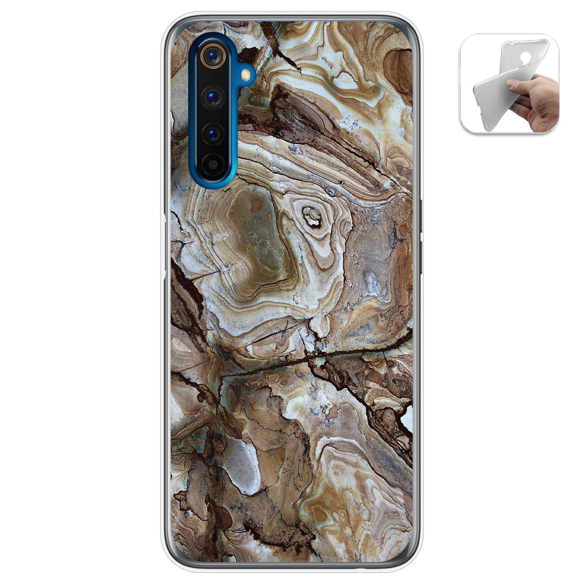 Funda Gel Tpu para Realme 6 Pro diseño Mármol 14 Dibujos
