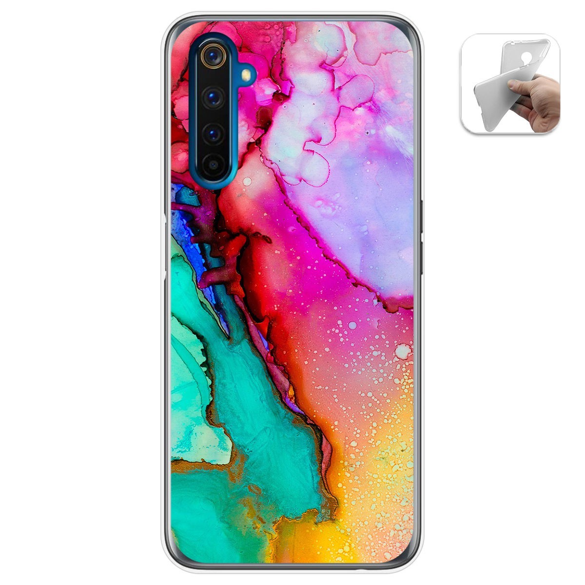 Funda Gel Tpu para Realme 6 Pro diseño Mármol 15 Dibujos