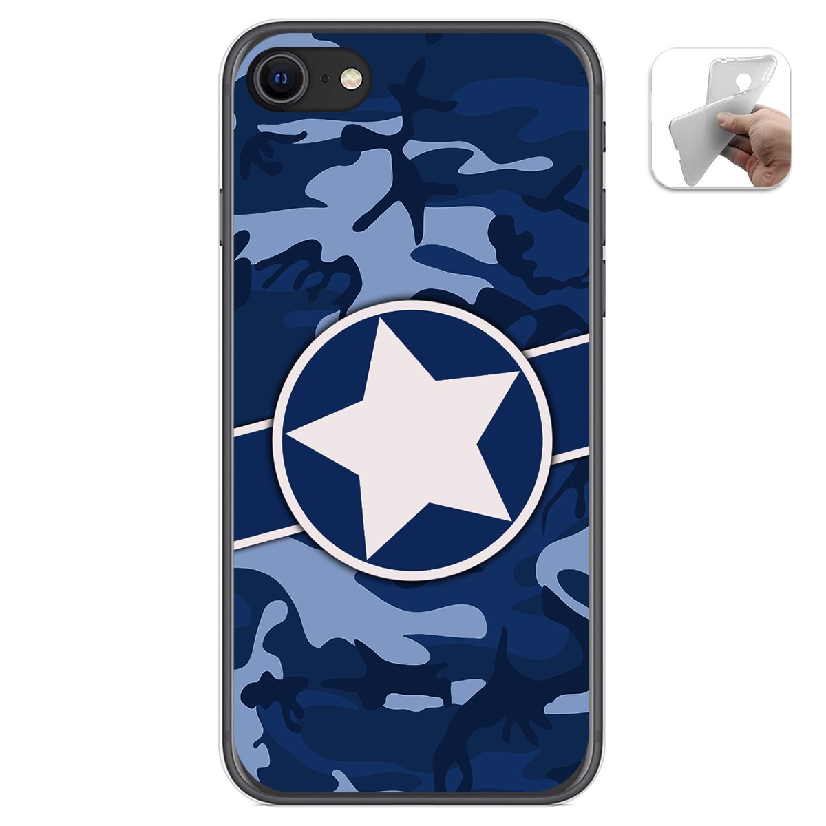 Funda Gel Tpu para Iphone SE 2020 diseño Camuflaje 03 Dibujos