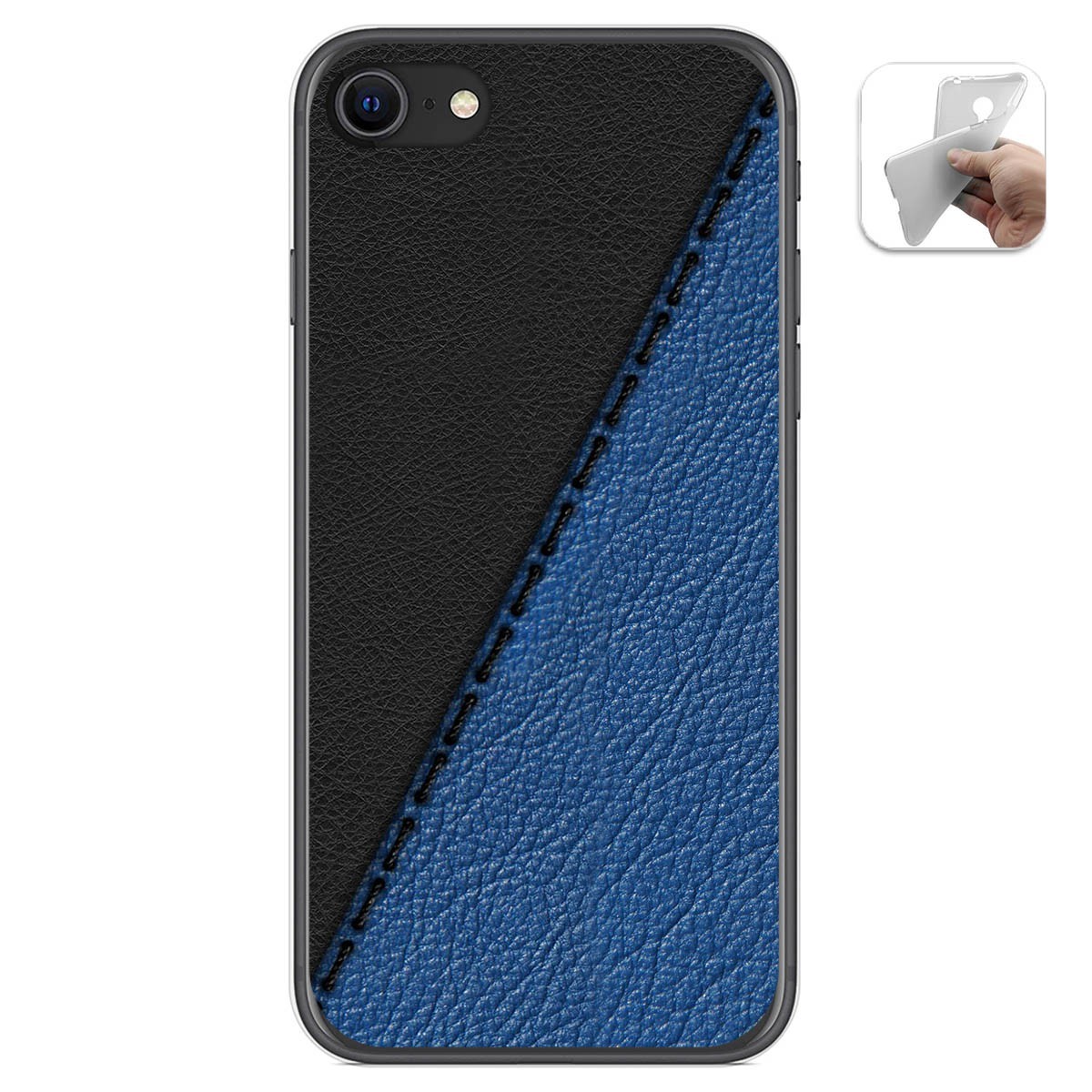 Funda Gel Tpu para Iphone SE 2020 diseño Cuero 02 Dibujos