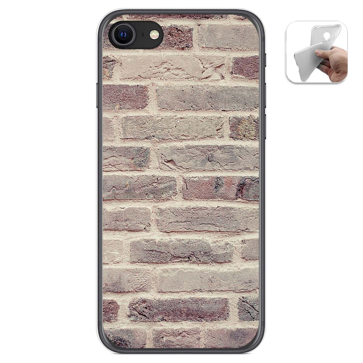 Funda Gel Tpu para Iphone SE 2020 diseño Ladrillo 01 Dibujos
