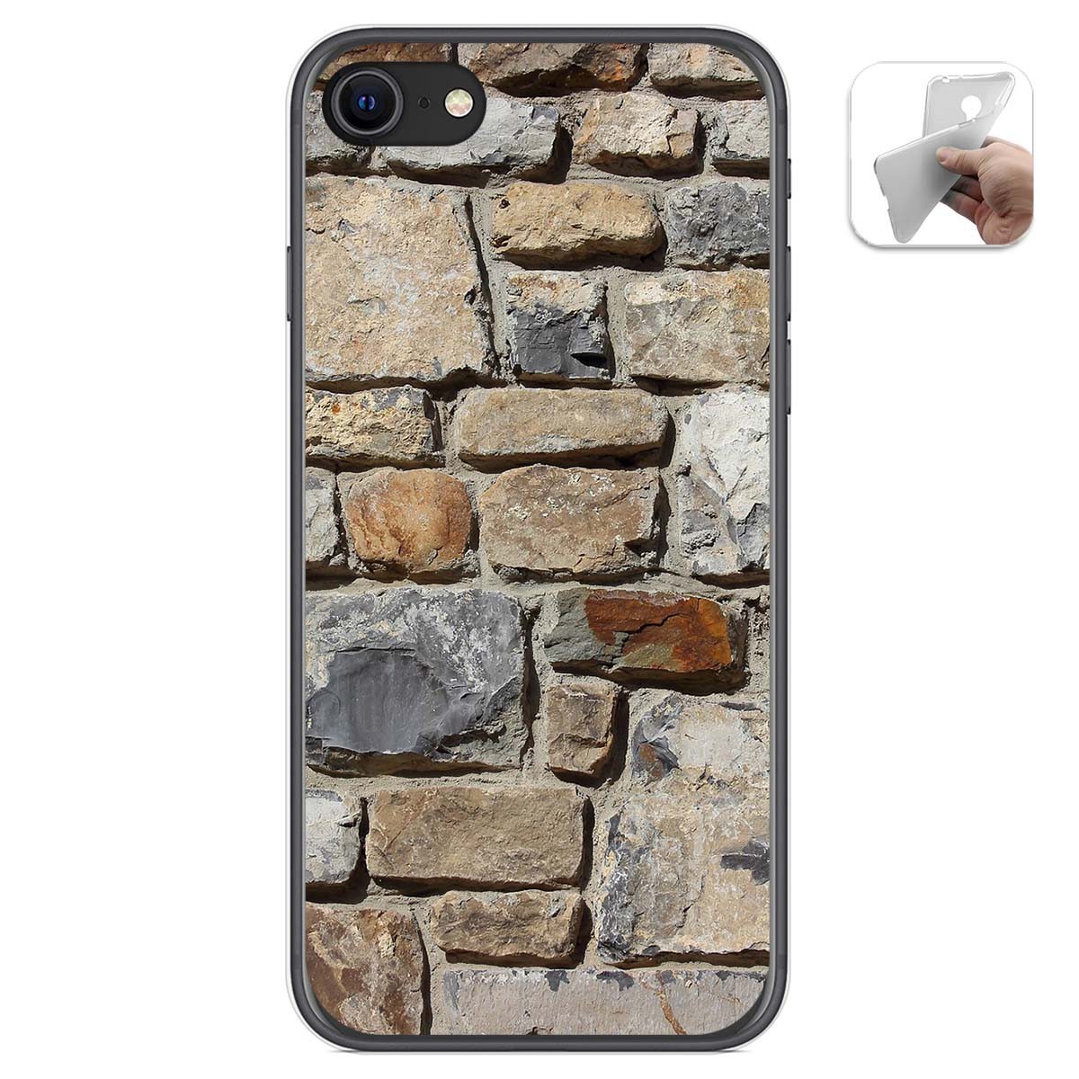 Funda Gel Tpu para Iphone SE 2020 diseño Ladrillo 03 Dibujos