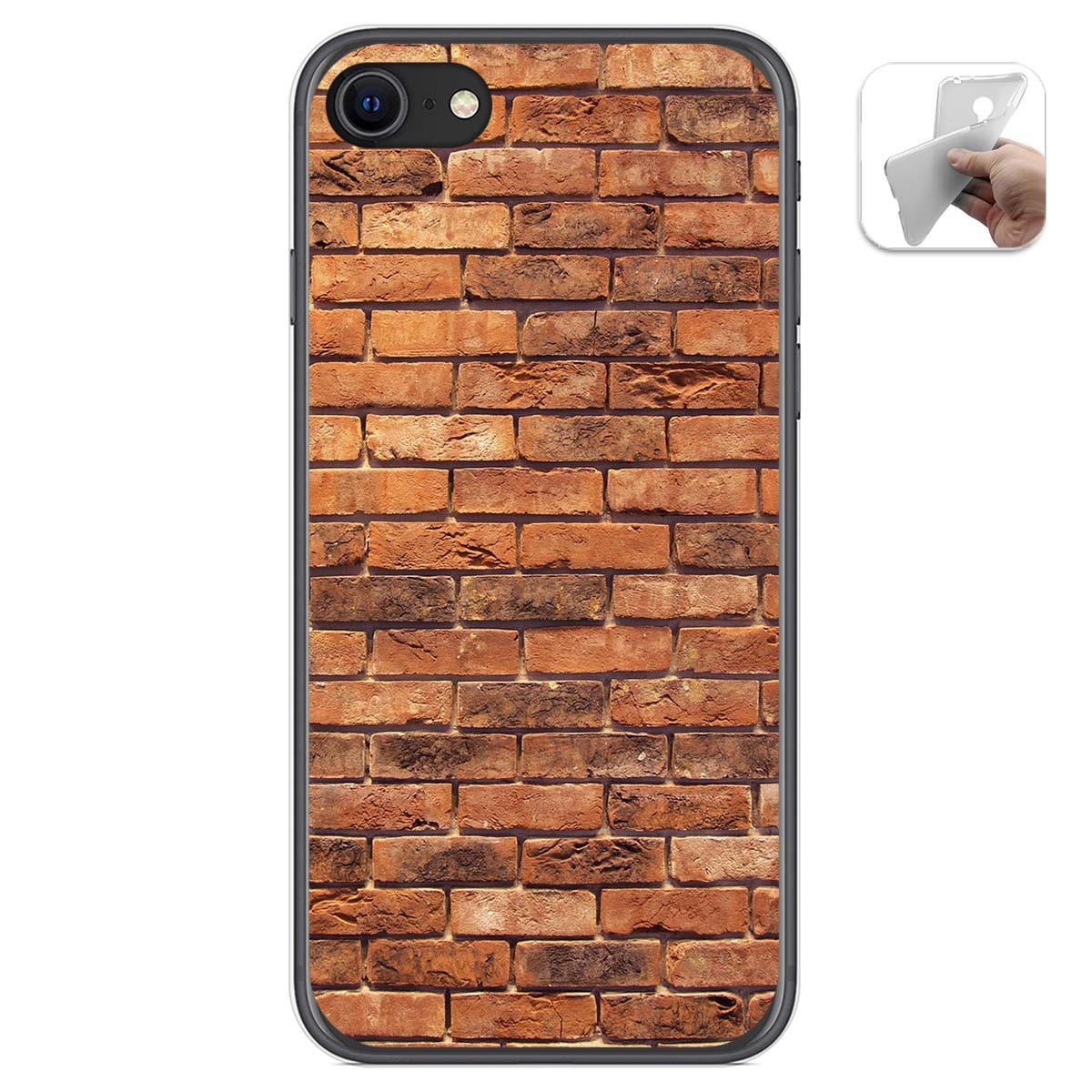 Funda Gel Tpu para Iphone SE 2020 diseño Ladrillo 04 Dibujos