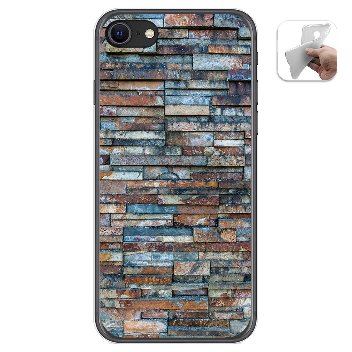 Funda Gel Tpu para Iphone SE 2020 diseño Ladrillo 05 Dibujos