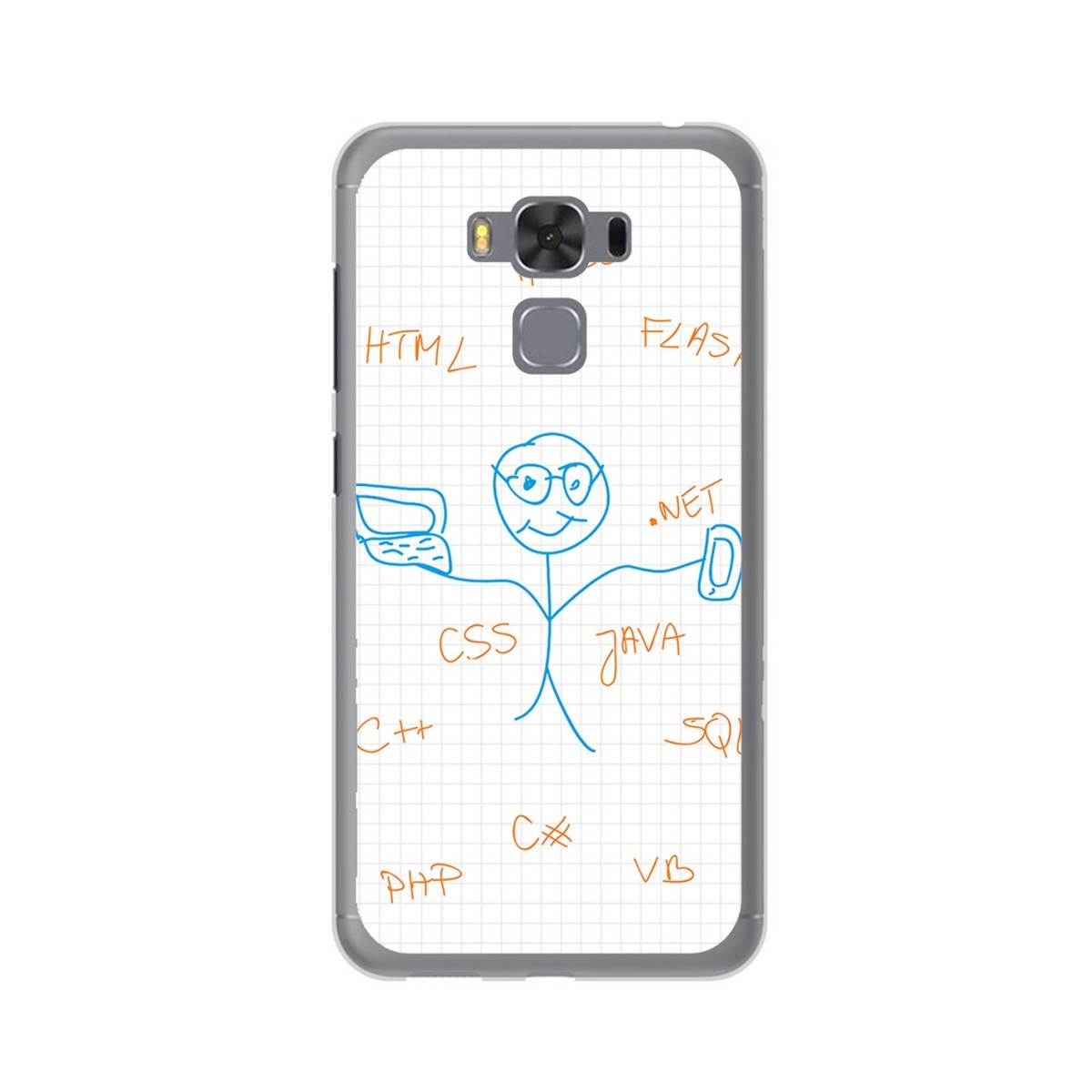 Funda Gel Tpu para Asus Zenfone 3 Max 5.5" Zc553Kl Diseño Informatico Dibujos