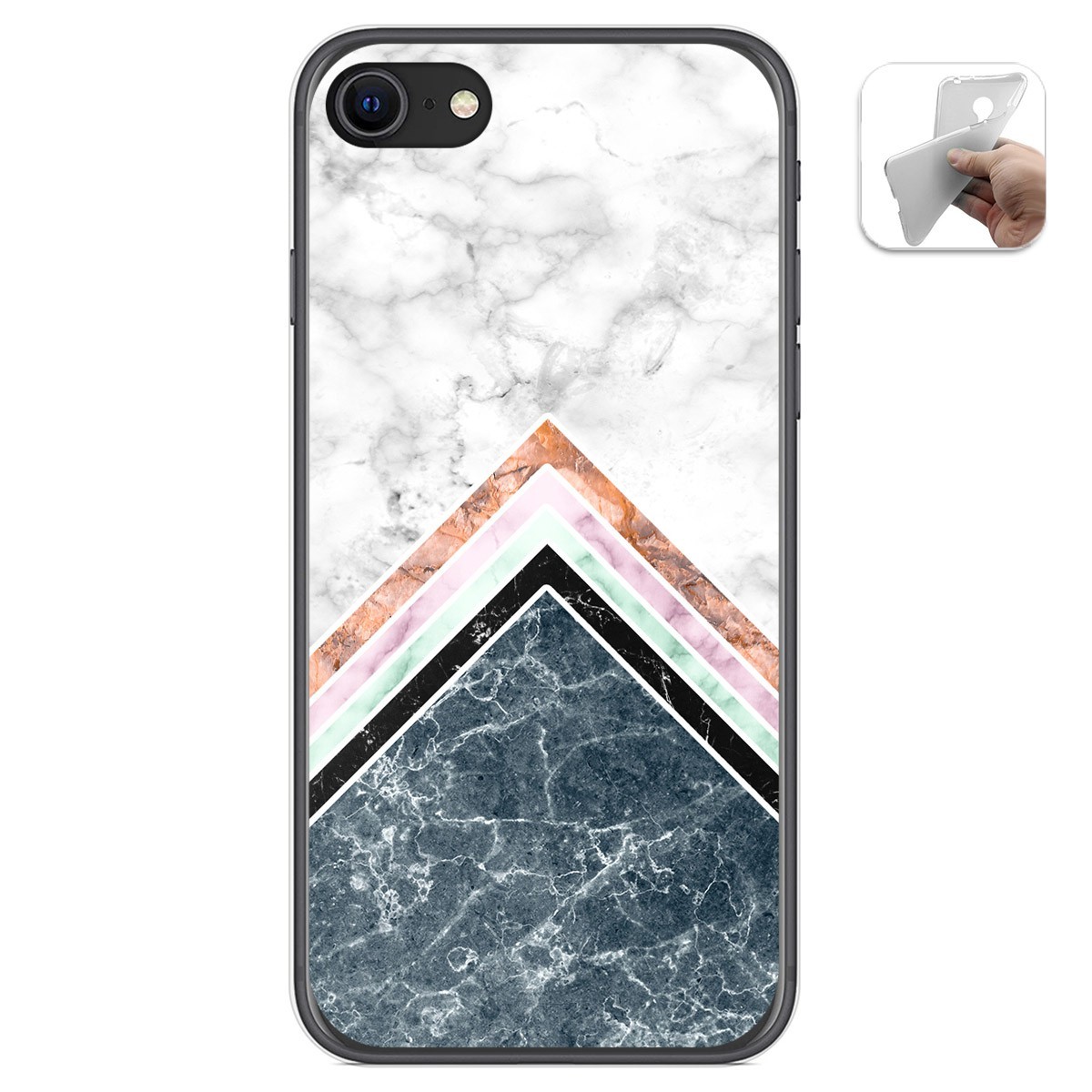Funda Gel Tpu para Iphone SE 2020 diseño Mármol 05 Dibujos