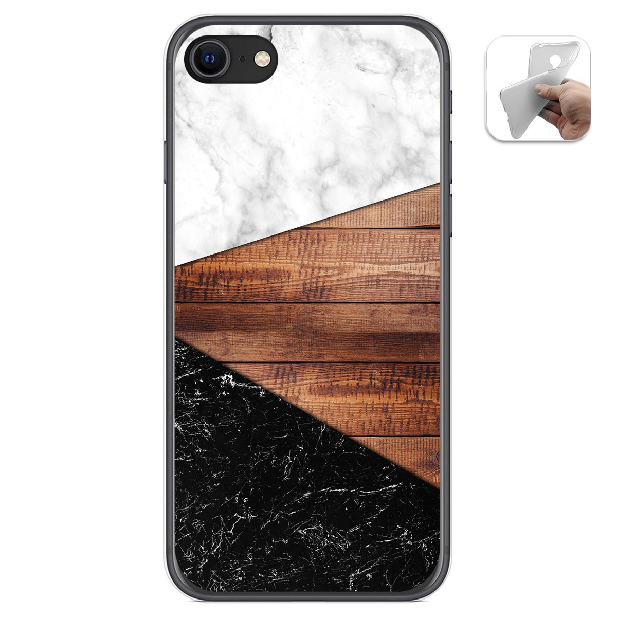 Funda Gel Tpu para Iphone SE 2020 diseño Mármol 11 Dibujos