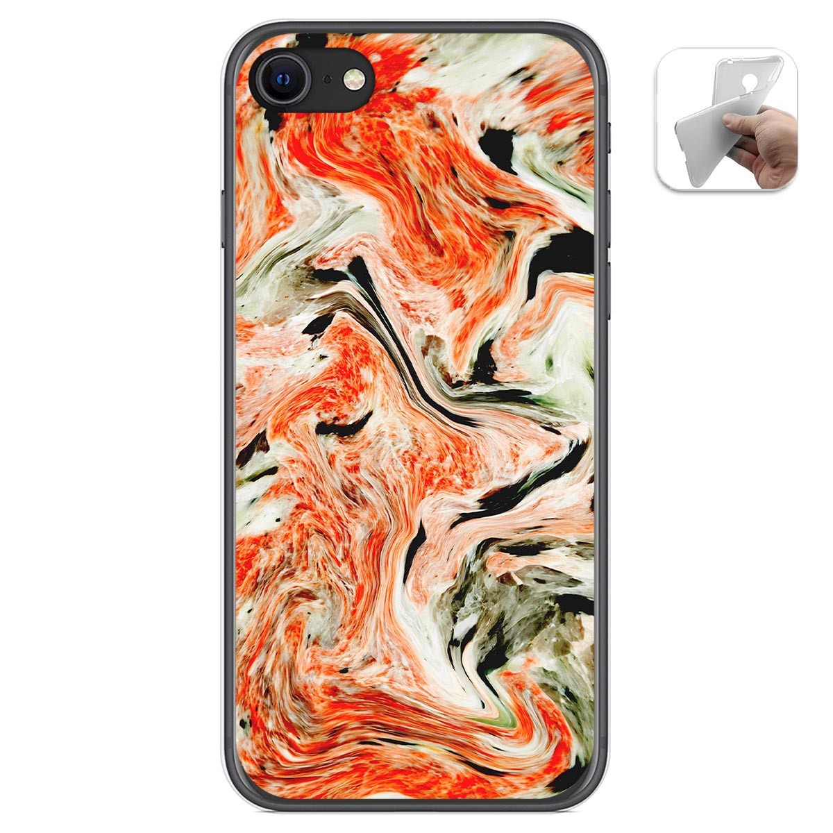 Funda Gel Tpu para Iphone SE 2020 diseño Mármol 12 Dibujos