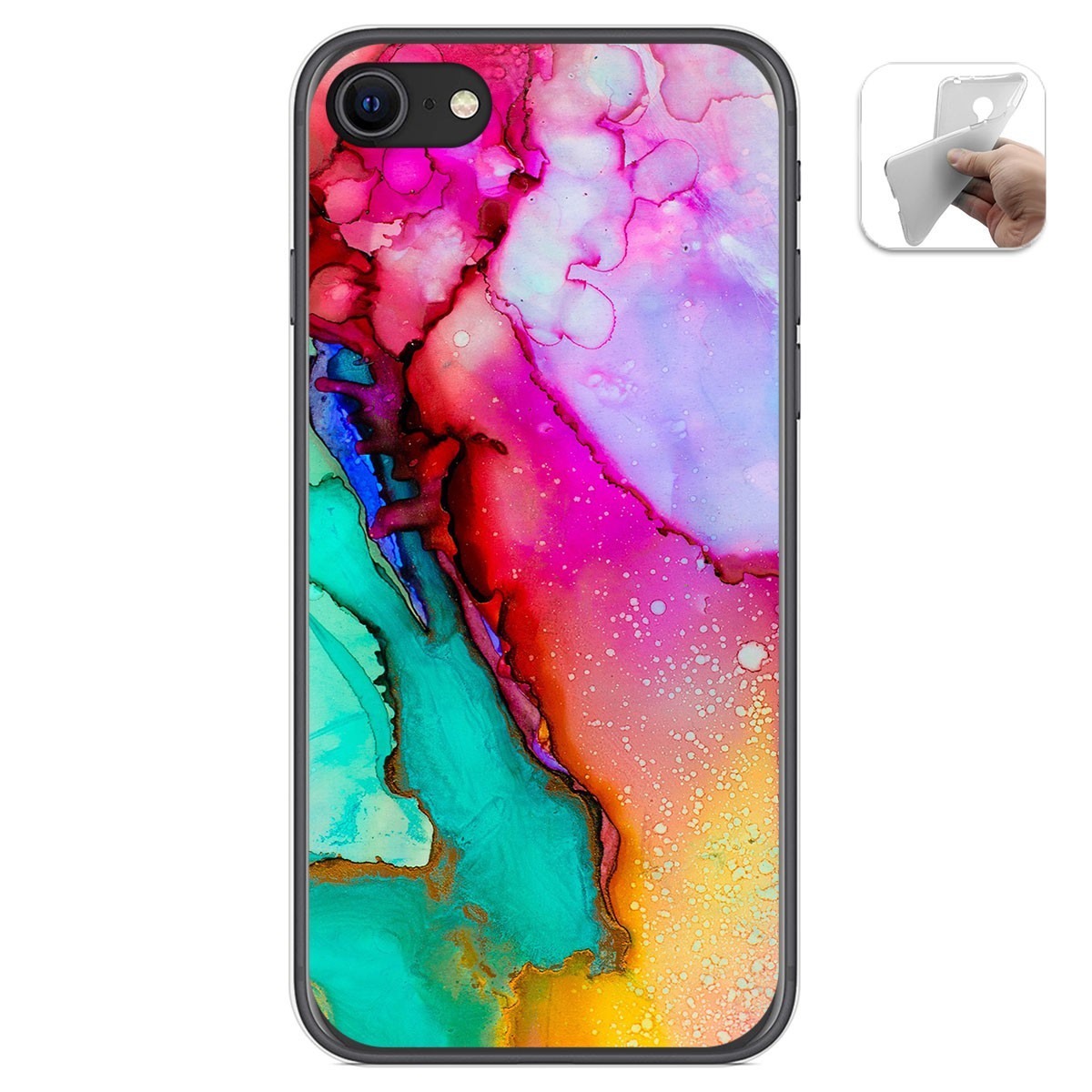 Funda Gel Tpu para Iphone SE 2020 diseño Mármol 15 Dibujos